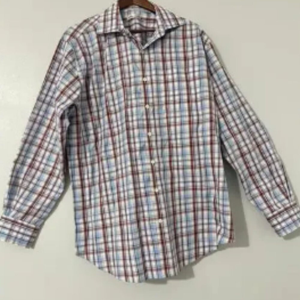 Peter Millar Plaid Long Sleeve Button Up Shirt sz XL